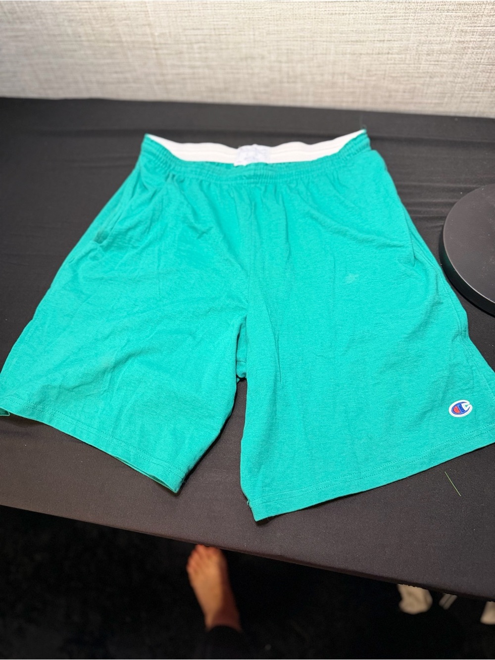 Champion Men's Teal-Green Athletic Shorts